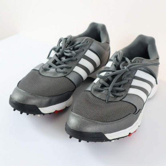 adidas Other - ADIDAS Men's Size 11  SILVER w WHITE STRIPES GOLF